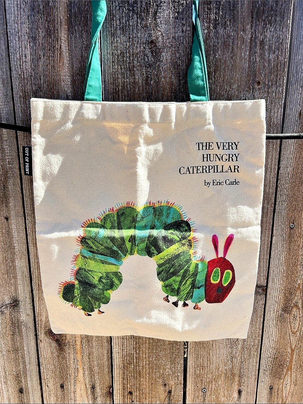 Out of Print The Very Hungry Caterpillar Tote Bag Cream & Green